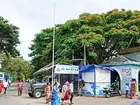 Taxi stand at the crossroads