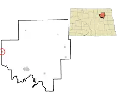 Location of Churchs Ferry, North Dakota