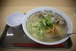 Japanese ramen noodles with asari clams