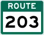 Route 203 marker