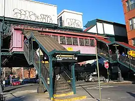 Station entrance in 2005, prior to the construction of the direct connection to the IND complex