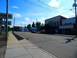 Downtown Cherry Creek with NY 83 running through the center.