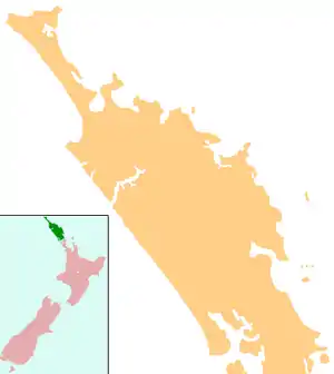 Location of Lake Ōmāpere