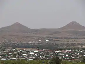 Image 13Hargeisa and much of northwestern Somalia is desert or hilly terrain. Here, the thelarchic-shaped Naasa Hablood hills are shown.