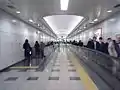 Moving walkway to the Namboku Line platforms, March 2008