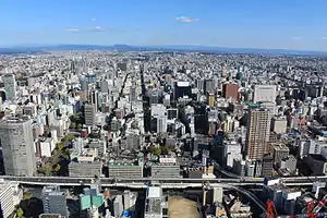 Central business district of Nagoya viewed from Midland Square (2015)