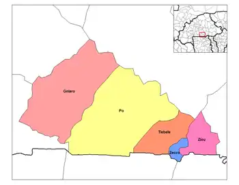 Provincial map of its departments