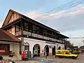 The front facade of the station building