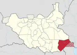 Location of Kapoeta State in South Sudan