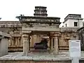 Nandi (bull) facing Shatrugnalingeshwara shrine in the Ramalingeshwara group of temples, Avani