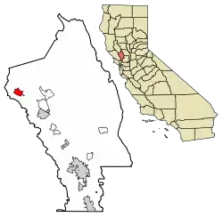 Location of Calistoga in Napa County, California