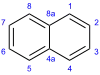 Skeletal formula and numbering system of naphthalene