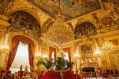 The Grand Salon of the apartments of the minister of state, currently known as the Napoleon III Apartments, designed by Hector Lefuel and decorated with paintings by Charles Raphaël Maréchal, 1859-1860