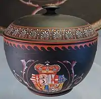 Bowl and cover from a service combining "Etruscan" style with the royal arms, c. 1790