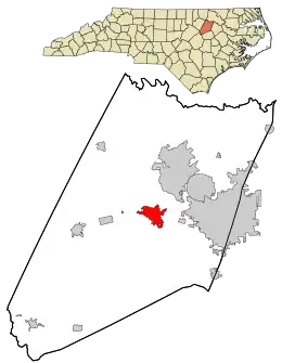 Location in Nash County and the state of North Carolina.