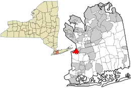 Location in Nassau County and the state of New York.