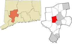 Middlebury's location within the Naugatuck Valley Planning Region and the state of Connecticut