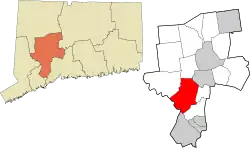 Oxford's location within the Naugatuck Valley Planning Region and the state of Connecticut