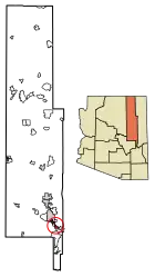 Location of Pinetop-Lakeside in Navajo County, Arizona