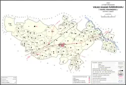 Map showing Arjunamau (#067) in Nawabganj CD block