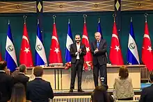 Nayib Bukele with Turkish President Recep Tayyip Erdoğan