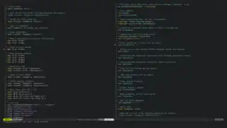 Neovim featuring configured statusbar and dark colorscheme.