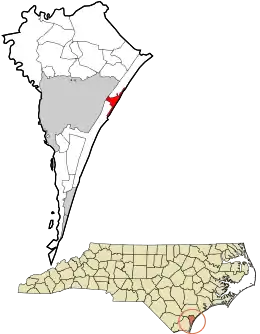 Location in New Hanover County and the state of North Carolina.