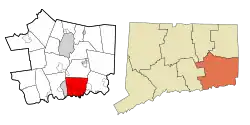 Groton's location within New London County and Connecticut