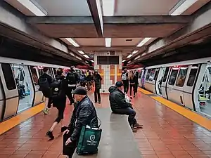 The platform at 24th Street Mission station, 2019