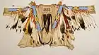 Nez Perce man's beaded and quilled buckskin shirt with eagle feathers and ermine pelts, c. 1880-85