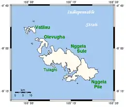 Map Nggela Islands in Solomons