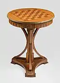 Chess table; 1825–1835; carpentry veneering inlay; height: 77 cm; National Museum of Warsaw