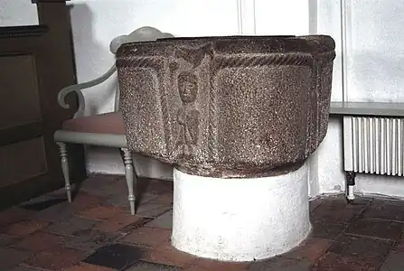 The baptismal font.