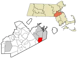 Location in Norfolk County in Massachusetts