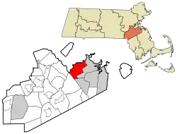 Location in Norfolk County in Massachusetts