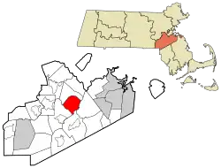 Location in Norfolk County in Massachusetts