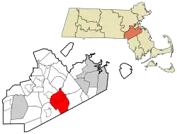 Location in Norfolk County in Massachusetts