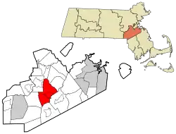 Location in Norfolk County in Massachusetts