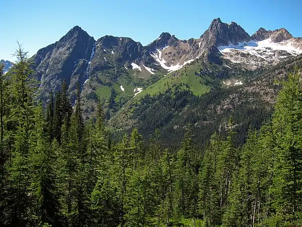 Whistler Mountain (left) and Cutthroat Peak (right)