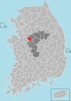 Location in South Korea