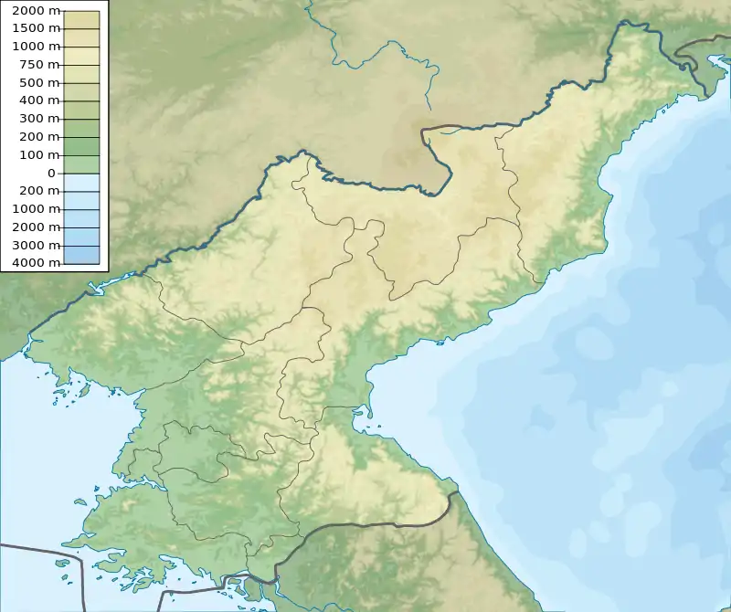 Taechon is located in North Korea