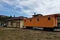 Caboose #2 preserved adjacent to the depot at Duncans Mills, California