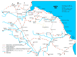 Map of route and surrounding railways