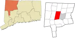 Goshen's location within the Northwest Hills Planning Region and the state of Connecticut