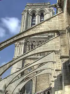 Flying buttresses of Notre-Dame