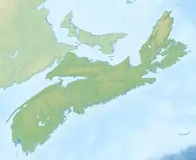 Location of the body of water in Nova Scotia, Canada.