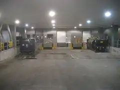 An interior loading dock at the New Research Building, Harvard Medical School