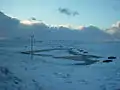 Looking west across the frozen Nuckro Water