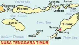 Map showing the Alor Strait