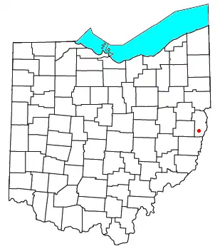 Location of Greentown in Jefferson County, Ohio